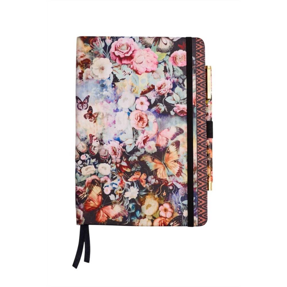 NEW JOHNNY WAS women's teyros journal and pen set in multi brown